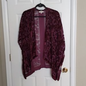 Maroon Flowy Cardigan